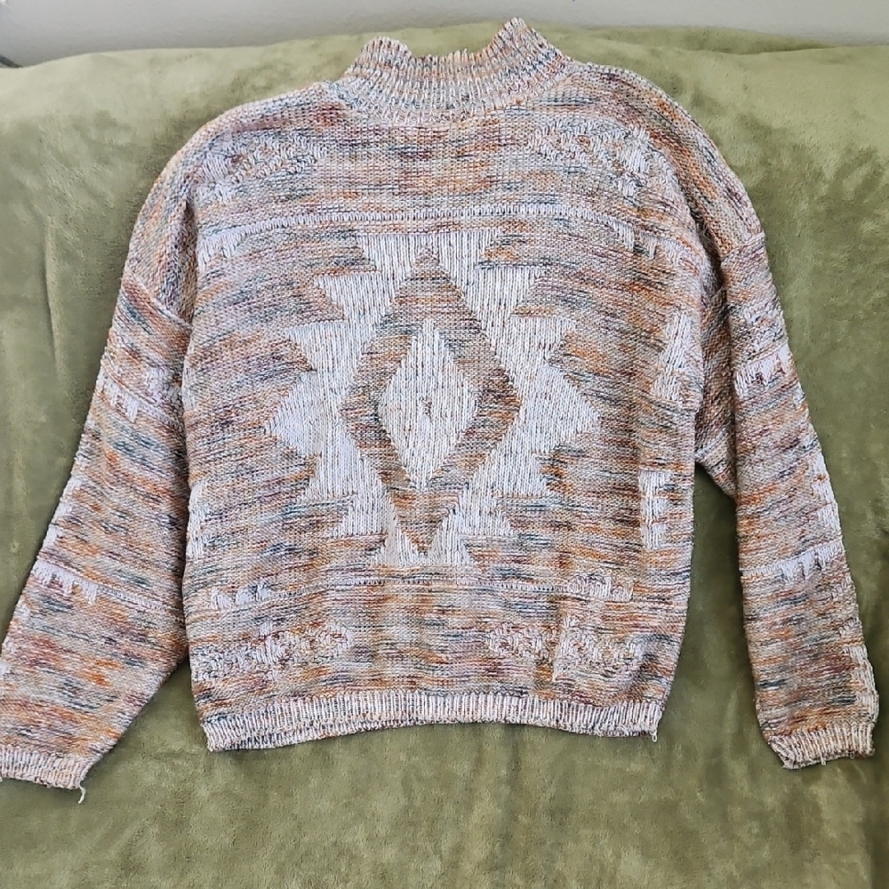 Aztec Pattern Knit Sweater